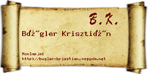 Bügler Krisztián névjegykártya